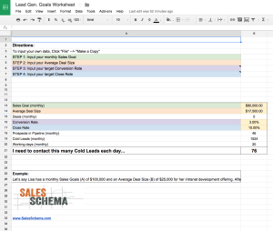 Lead Generation Goals Worksheet